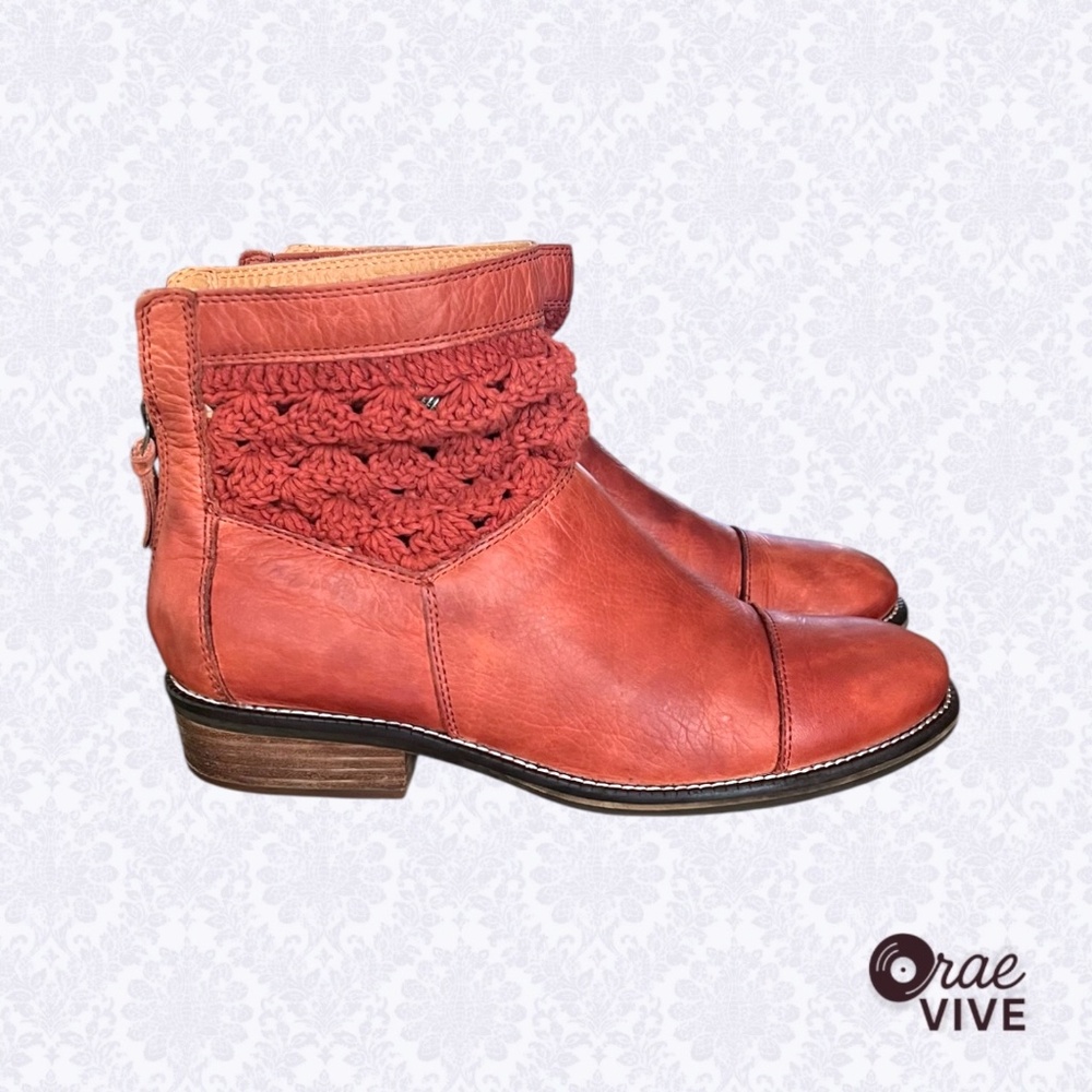 Anthropologie Latigo Clay Crochet Accent Ankle Booties [W/8.5]